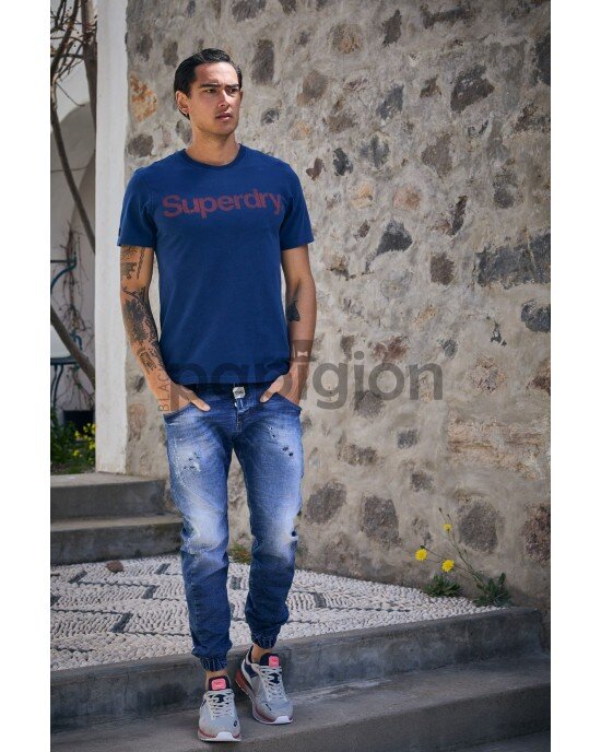 T-shirt SUPERDRY μπλε T-shirt SUPERDRY μπλε
