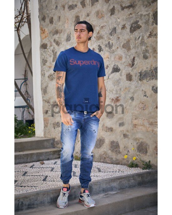 T-shirt SUPERDRY μπλε T-shirt SUPERDRY μπλε
