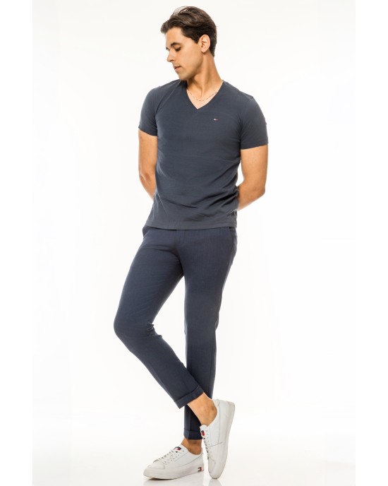T-shirt Tommy Jeans μπλε ΚΟΝΤΟΜΑΝΙΚΕΣ