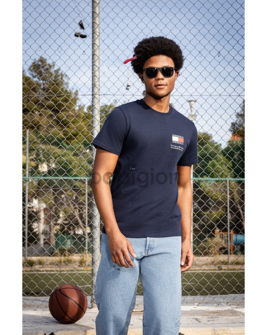 T-shirt Tommy Jeans μπλε ΚΟΝΤΟΜΑΝΙΚΕΣ