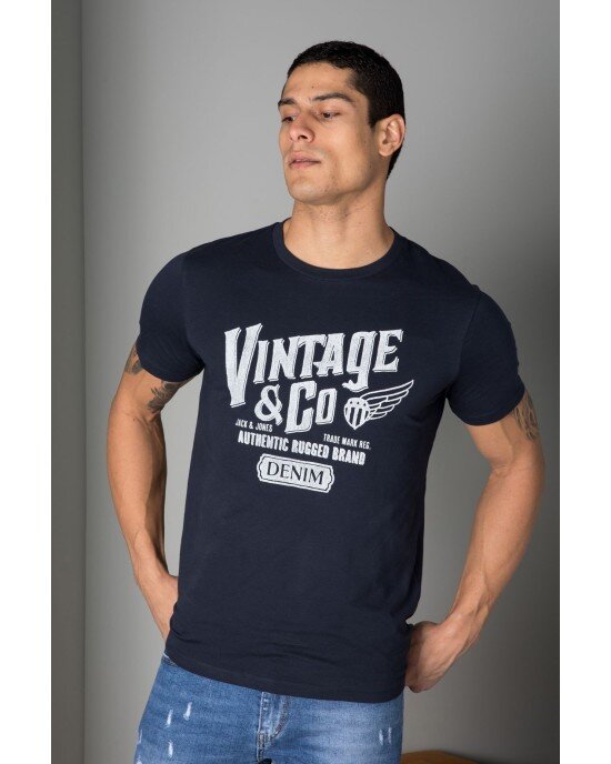 T-shirt Jack n Jones Μπλε T-shirt Jack n Jones Μπλε