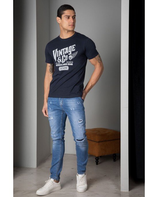 T-shirt Jack n Jones Μπλε T-shirt Jack n Jones Μπλε