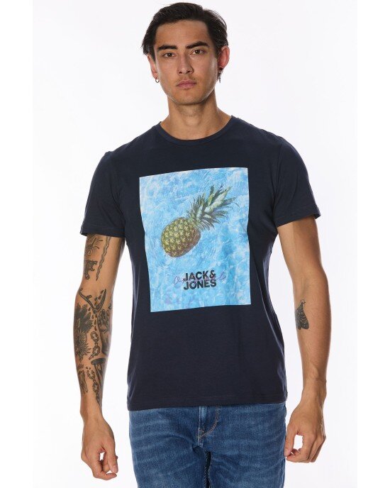 T-shirt Jack n Jones μπλε T-shirt Jack n Jones μπλε