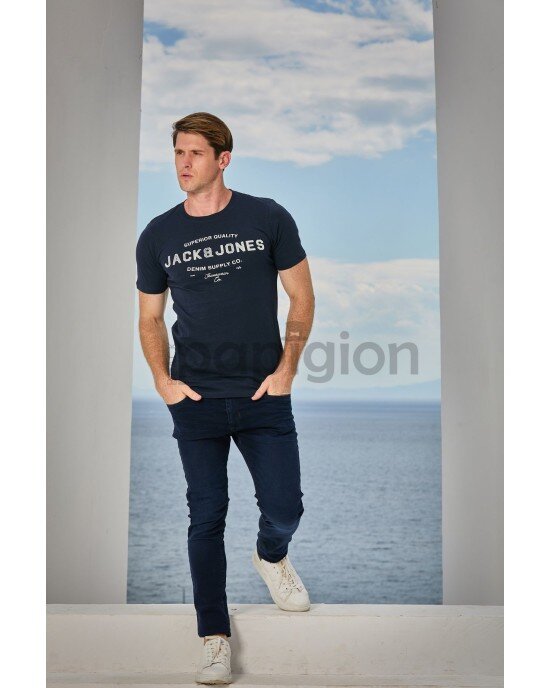 T-shirt Jack n Jones Μπλε T-shirt Jack n Jones Μπλε