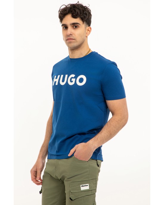 T-Shirt Hugo μπλε ΚΟΝΤΟΜΑΝΙΚΕΣ