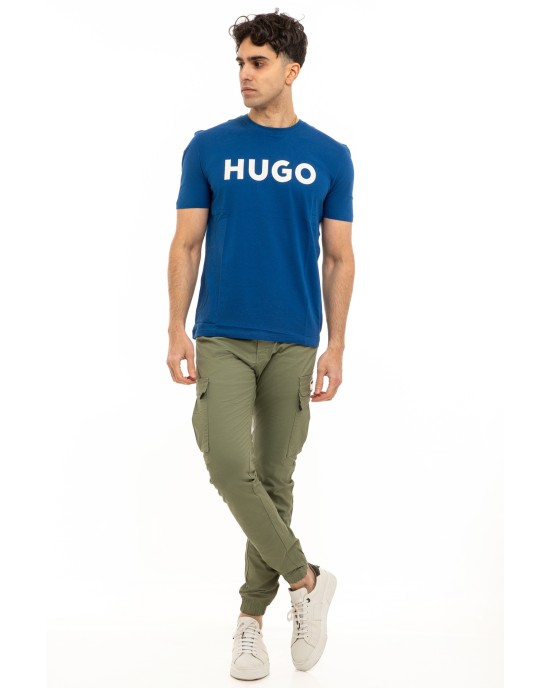 T-Shirt Hugo μπλε ΚΟΝΤΟΜΑΝΙΚΕΣ