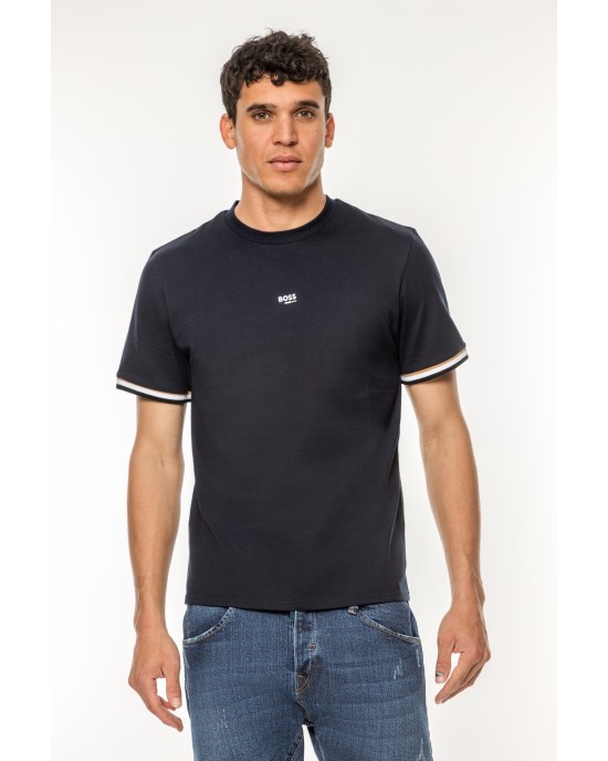 T-Shirt Boss μπλε ΚΟΝΤΟΜΑΝΙΚΕΣ