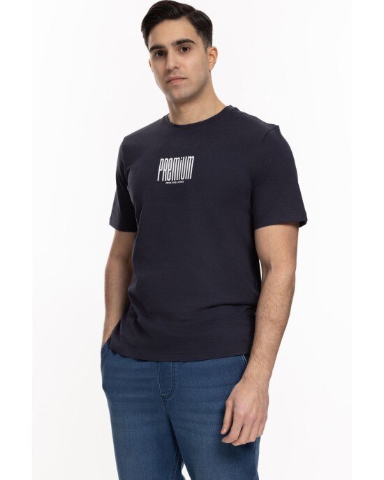 T-shirt Jack n Jones μπλε ΚΟΝΤΟΜΑΝΙΚΕΣ