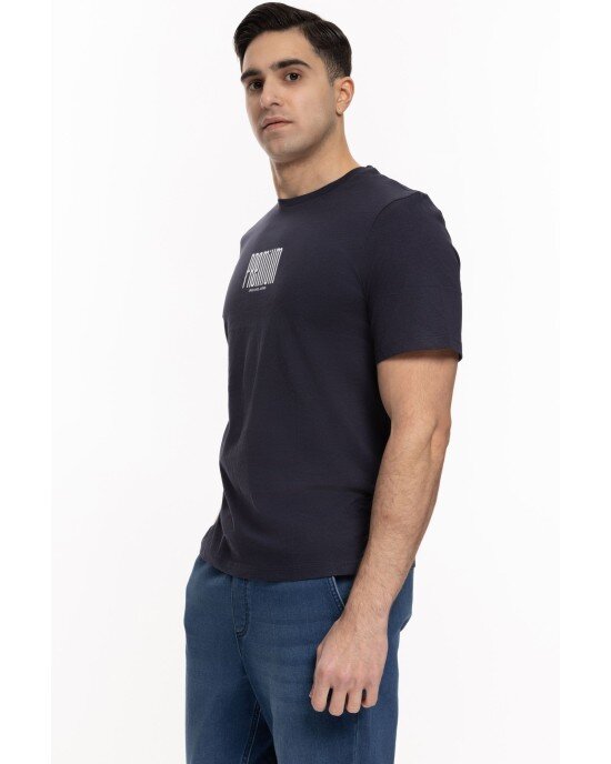 T-shirt Jack n Jones μπλε ΚΟΝΤΟΜΑΝΙΚΕΣ