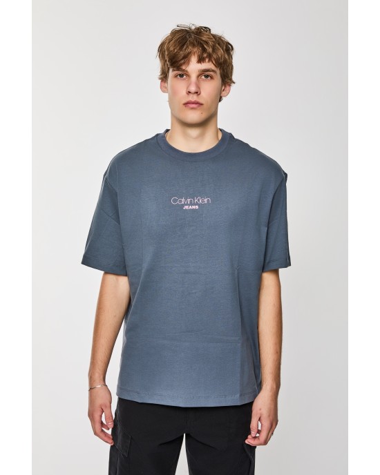 T-shirt Calvin Klein μπλε ΚΟΝΤΟΜΑΝΙΚΕΣ