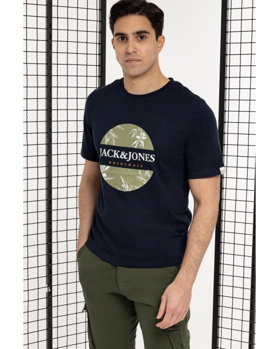 T-shirt Jack n Jones μπλε ΚΟΝΤΟΜΑΝΙΚΕΣ
