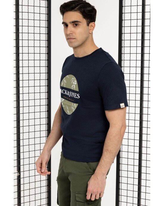 T-shirt Jack n Jones μπλε ΚΟΝΤΟΜΑΝΙΚΕΣ