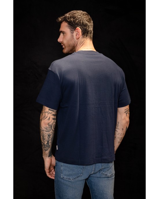 T-shirt Jack n Jones μπλε ΚΟΝΤΟΜΑΝΙΚΕΣ