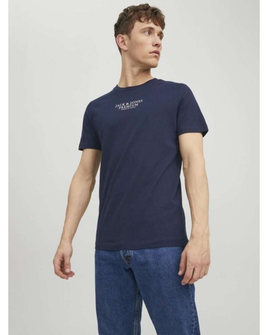 T-shirt Jack n Jones μπλε ΚΟΝΤΟΜΑΝΙΚΕΣ