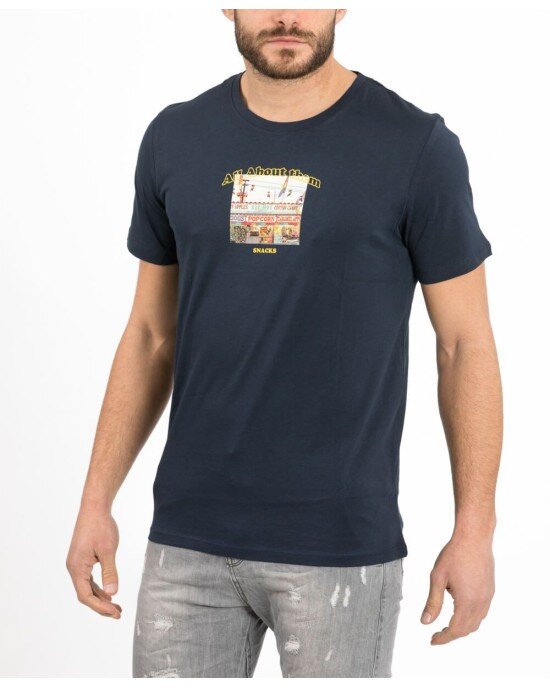 T-shirt Jack n Jones μπλε T-shirt Jack n Jones μπλε