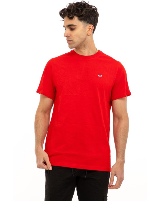 T-shirt Tommy Jeans κόκκινο ΚΟΝΤΟΜΑΝΙΚΕΣ