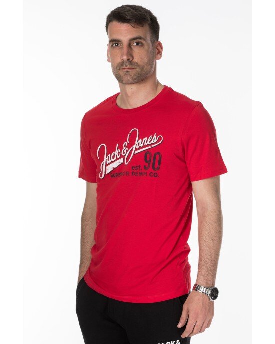 T-shirt Jack n Jones κόκκινο T-shirt Jack n Jones κόκκινο