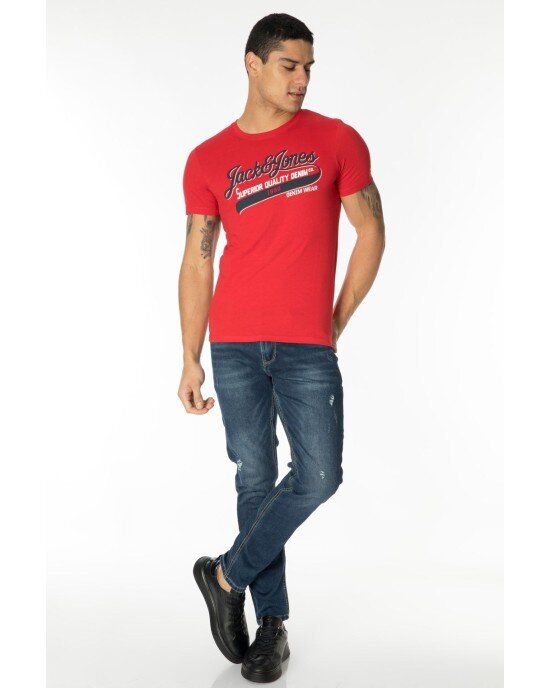 T-shirt Jack n Jones κόκκινο