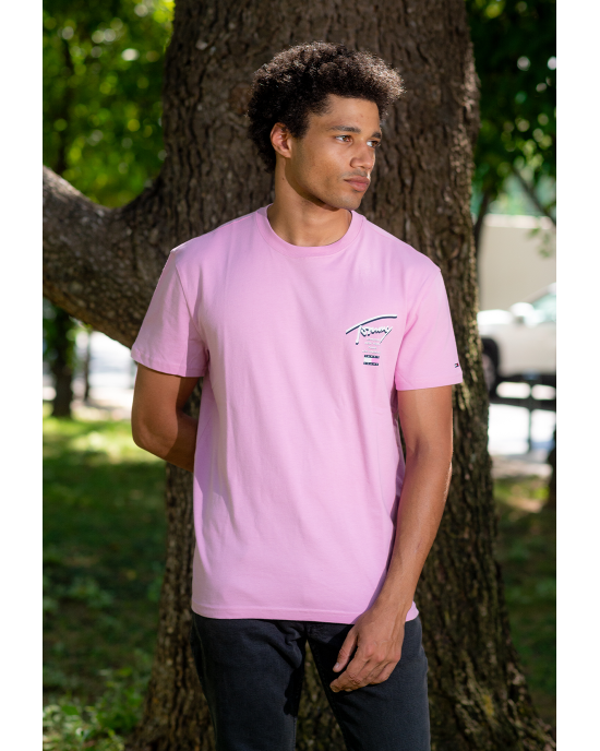 T-shirt Tommy Jeans ροζ ΚΟΝΤΟΜΑΝΙΚΕΣ