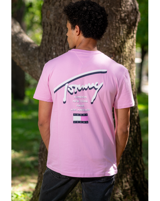 T-shirt Tommy Jeans ροζ ΚΟΝΤΟΜΑΝΙΚΕΣ