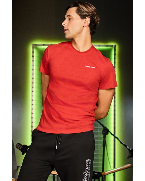 T-shirt Tommy Jeans πορτοκαλί ΚΟΝΤΟΜΑΝΙΚΕΣ