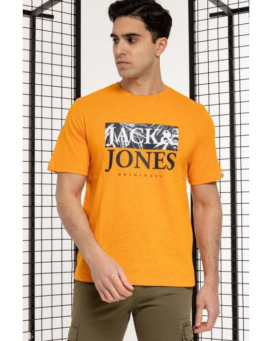 T-shirt Jack n Jones πορτοκαλί ΚΟΝΤΟΜΑΝΙΚΕΣ