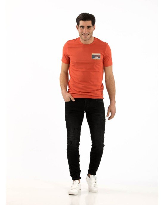 T-shirt Jack n Jones πορτοκαλί