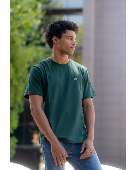 T-shirt Calvin Klein πρασινό ΚΟΝΤΟΜΑΝΙΚΕΣ