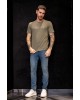 T-shirt Jack n Jones χακί ΚΟΝΤΟΜΑΝΙΚΕΣ