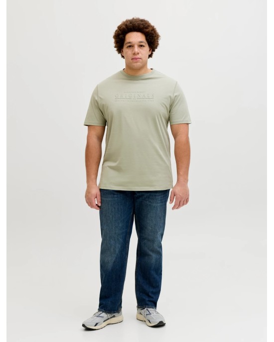 T-shirt Jack n Jones Plus Size χακί ΚΟΝΤΟΜΑΝΙΚΕΣ