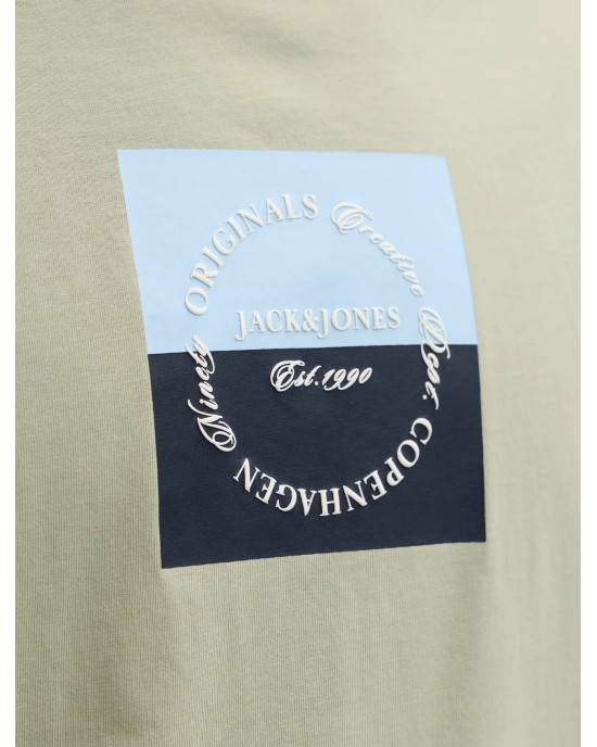 T-shirt Jack n Jones χακί ΚΟΝΤΟΜΑΝΙΚΕΣ