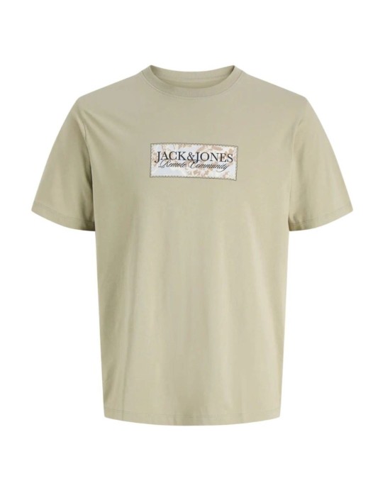 T-shirt Jack n Jones χακί ΚΟΝΤΟΜΑΝΙΚΕΣ
