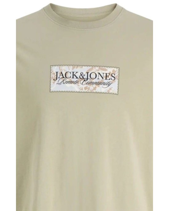 T-shirt Jack n Jones χακί ΚΟΝΤΟΜΑΝΙΚΕΣ