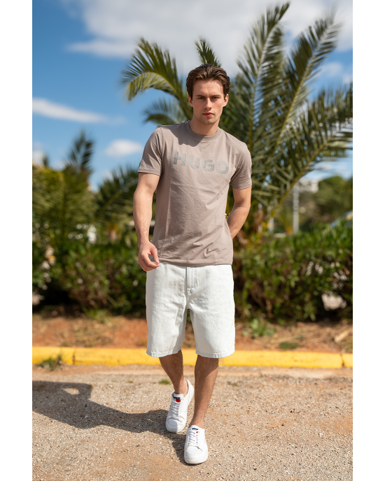 T-Shirt Hugo χακί ΚΟΝΤΟΜΑΝΙΚΕΣ