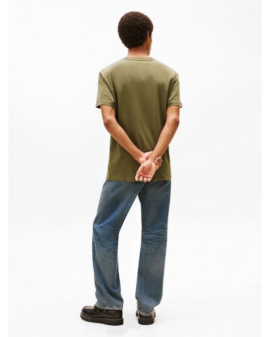 T-shirt Tommy Jeans χακί ΚΟΝΤΟΜΑΝΙΚΕΣ