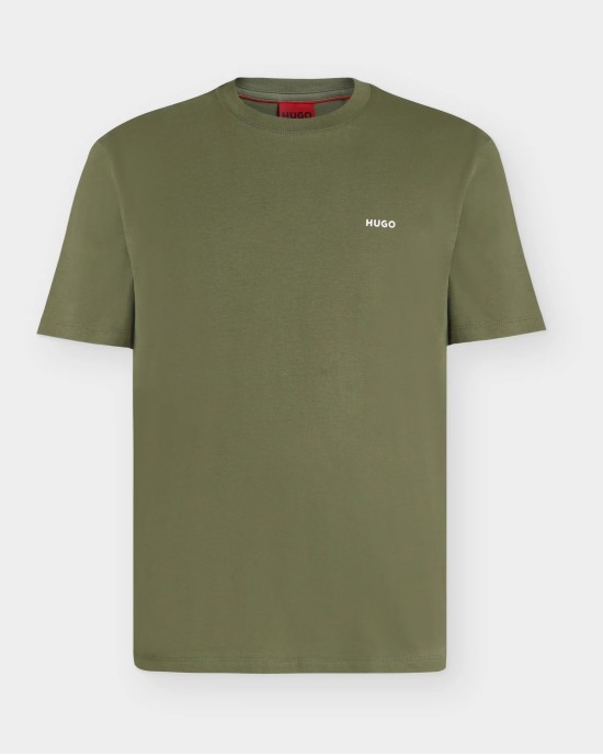 T-Shirt Hugo χακί ΚΟΝΤΟΜΑΝΙΚΕΣ