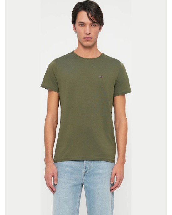 T-shirt Tommy Jeans χακί ΚΟΝΤΟΜΑΝΙΚΕΣ