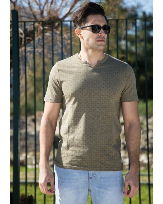 T-shirt Jack n Jones χακί T-shirt Jack n Jones χακί