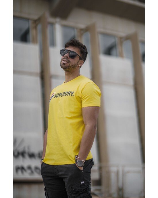 T-shirt SUPERDRY κίτρινο T-shirt SUPERDRY κίτρινο