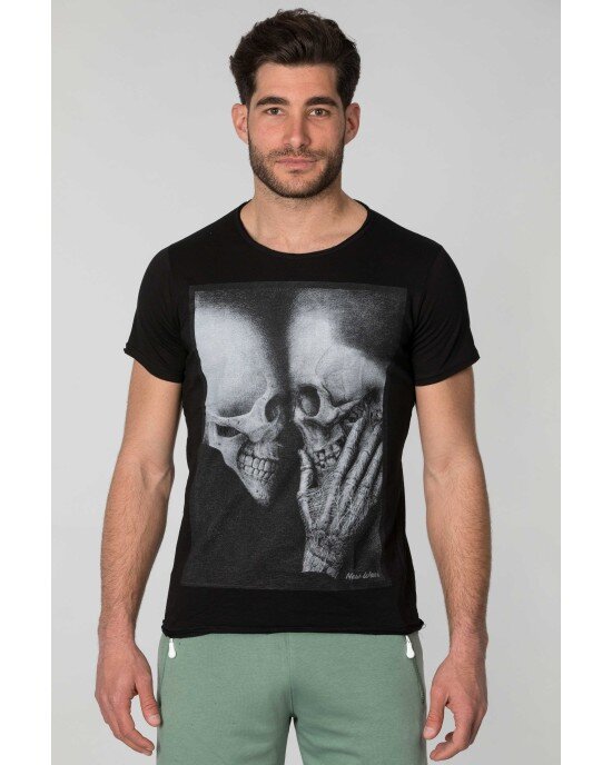 T-shirt New Wave μαύρο T-shirt New Wave μαύρο