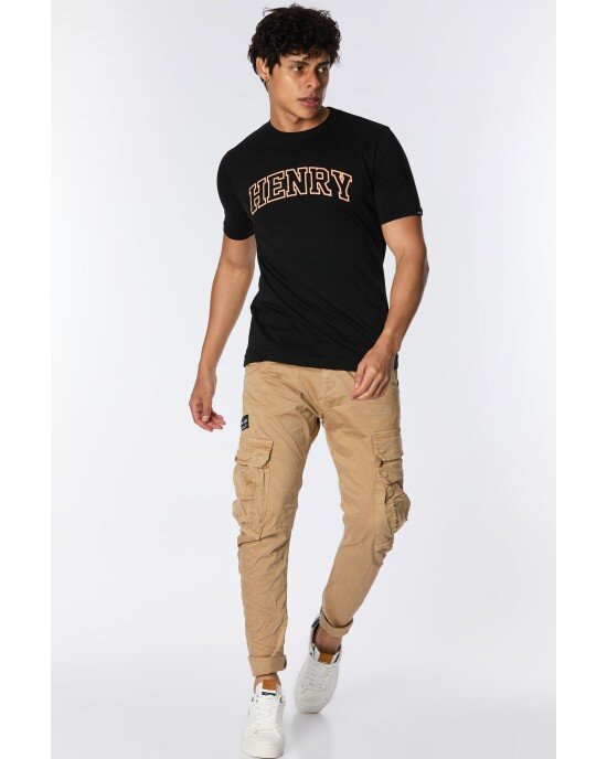 T-Shirt Henry Μαύρο T-Shirt Henry Μαύρο