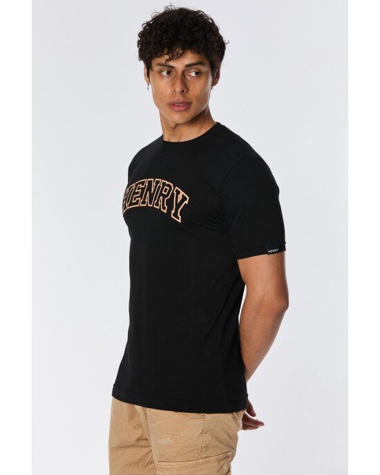 T-Shirt Henry Μαύρο T-Shirt Henry Μαύρο