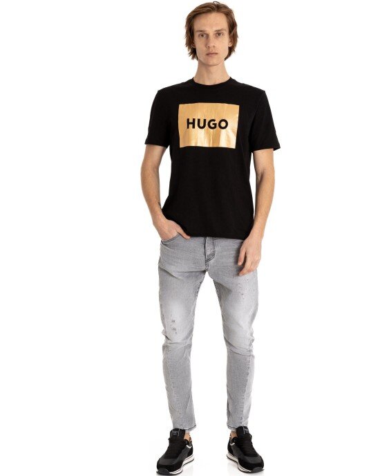 T-Shirt Hugo μαύρο ΚΟΝΤΟΜΑΝΙΚΕΣ