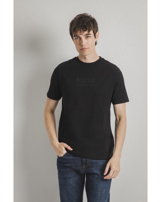 T-shirt Karl Lagerfeld μαύρο ΚΟΝΤΟΜΑΝΙΚΕΣ
