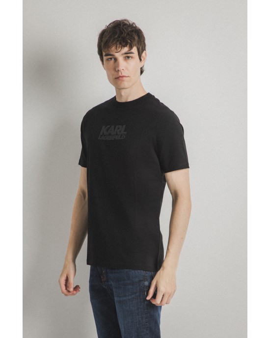 T-shirt Karl Lagerfeld μαύρο ΚΟΝΤΟΜΑΝΙΚΕΣ