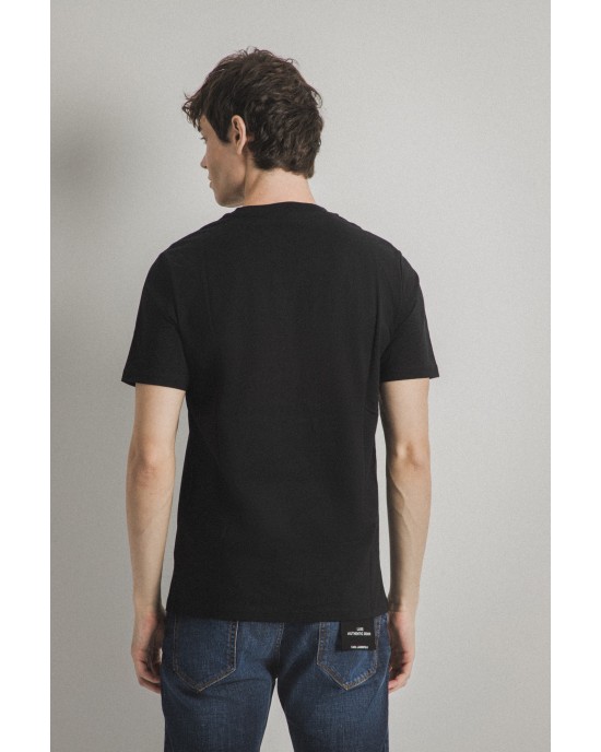 T-shirt Karl Lagerfeld μαύρο ΚΟΝΤΟΜΑΝΙΚΕΣ