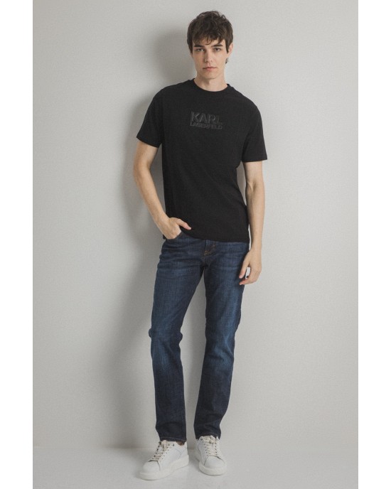 T-shirt Karl Lagerfeld μαύρο ΚΟΝΤΟΜΑΝΙΚΕΣ