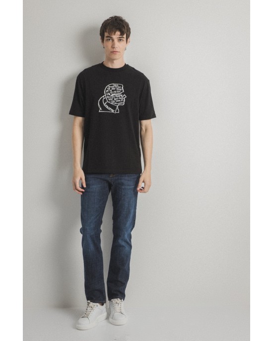 T-shirt Karl Lagerfeld μαύρο ΚΟΝΤΟΜΑΝΙΚΕΣ
