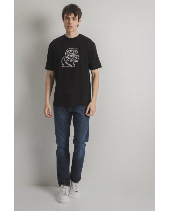 T-shirt Karl Lagerfeld μαύρο ΚΟΝΤΟΜΑΝΙΚΕΣ