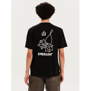 T-shirt Emerson μαύρο T-shirt Emerson μαύρο